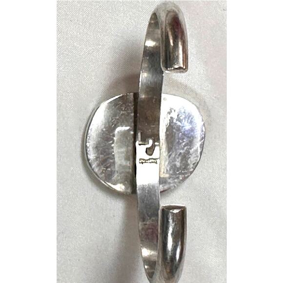 Marked Cuff Bracelet Southwestern Green Turquoise Native American Silver - Picture 5 of 7